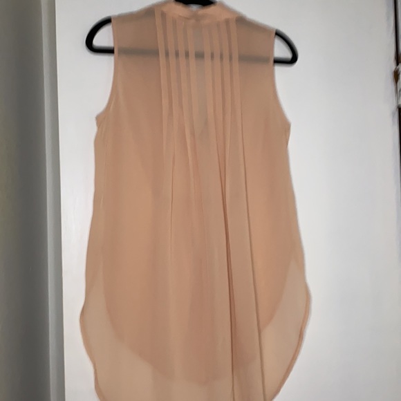 Haute Society sheer peach sleeveless blouse szM - Picture 7 of 7